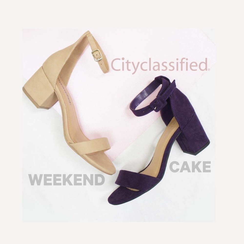 City Classified Black Cake Ankle Strap 2.5” Heel - Picture 3 of 7